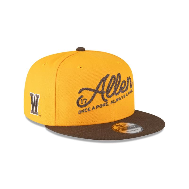 Wyoming Cowboys Josh Allen Jersey Retirement Gold 9FIFTY Snapback Hat