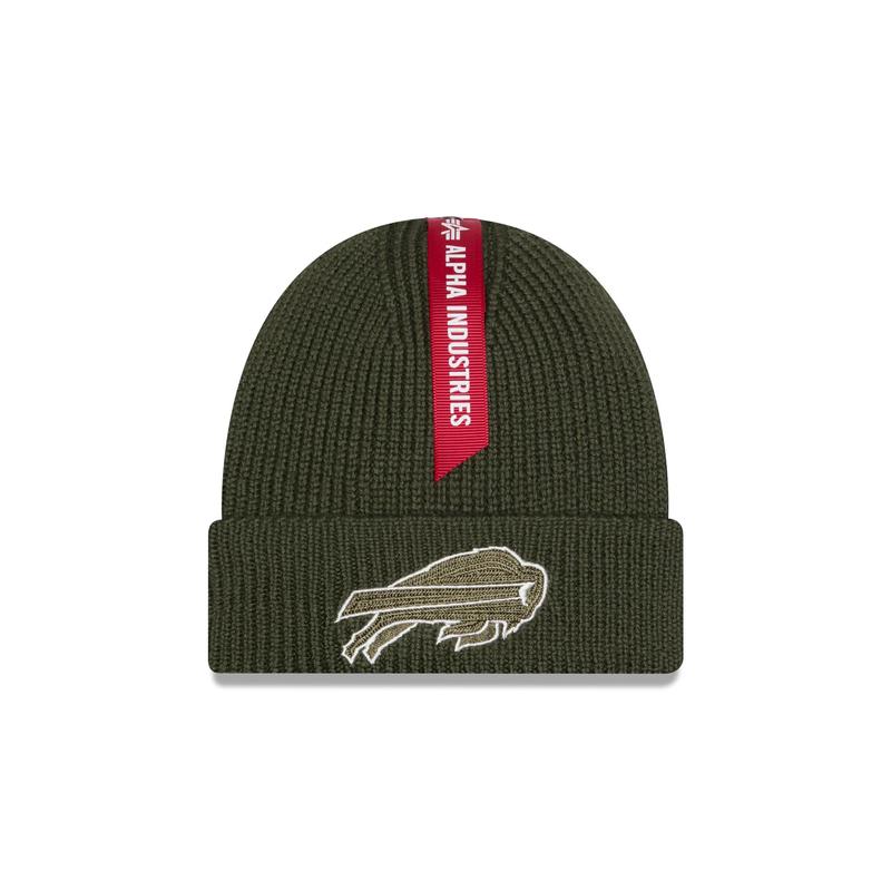 Alpha Industries x Buffalo Bills Olive Green Cuff Knit Hat