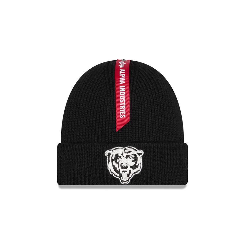 Alpha Industries x Chicago Bears Black Cuff Knit Hat