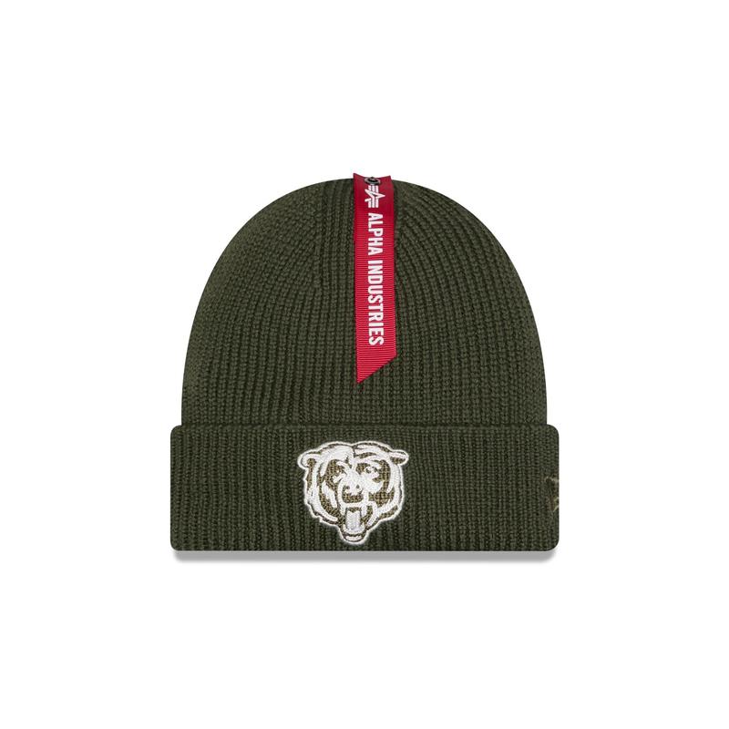 Alpha Industries x Chicago Bears Olive Green Cuff Knit Hat