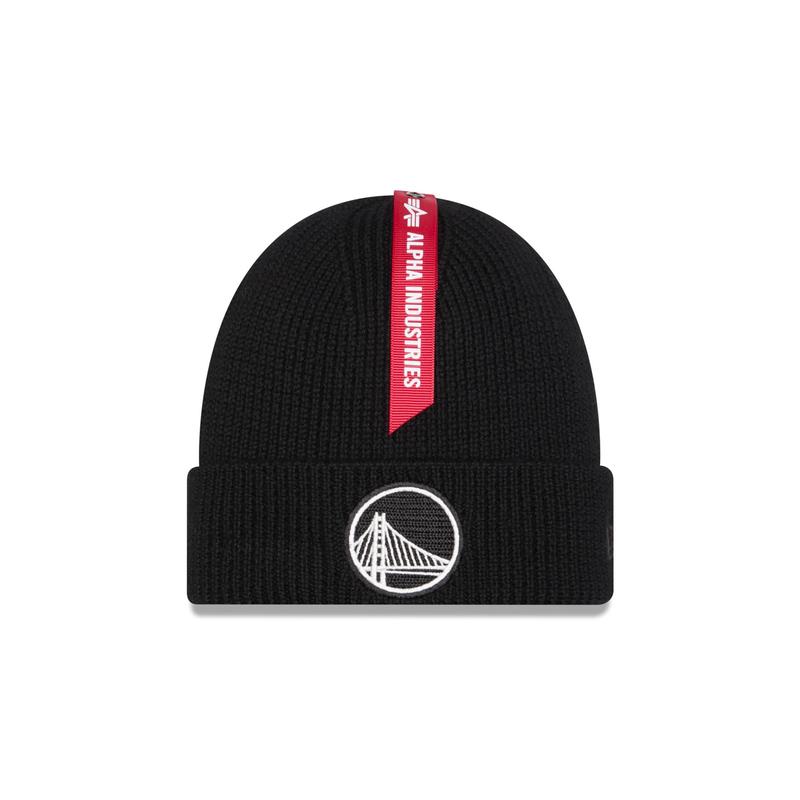 Alpha Industries x Golden State Warriors Black Cuff Knit Hat