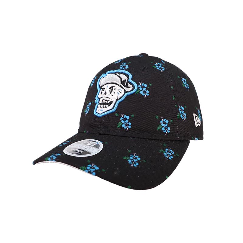 Women's Reyes de Plata New Era Skull Floral Black 9TWENTY Strapback Hat