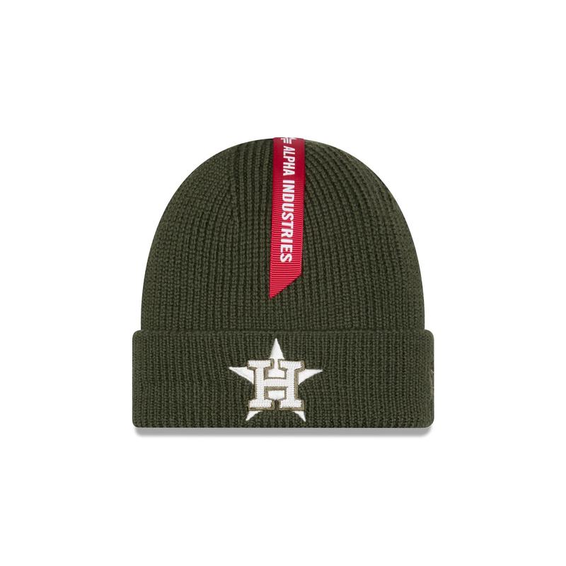 Alpha Industries x Houston Astros Olive Green Cuff Knit Hat