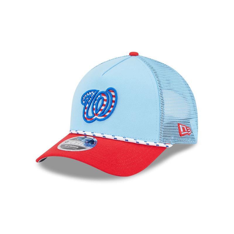 Washington Nationals Independence Day 2025 9FORTY M-Crown A-Frame Trucker Hat