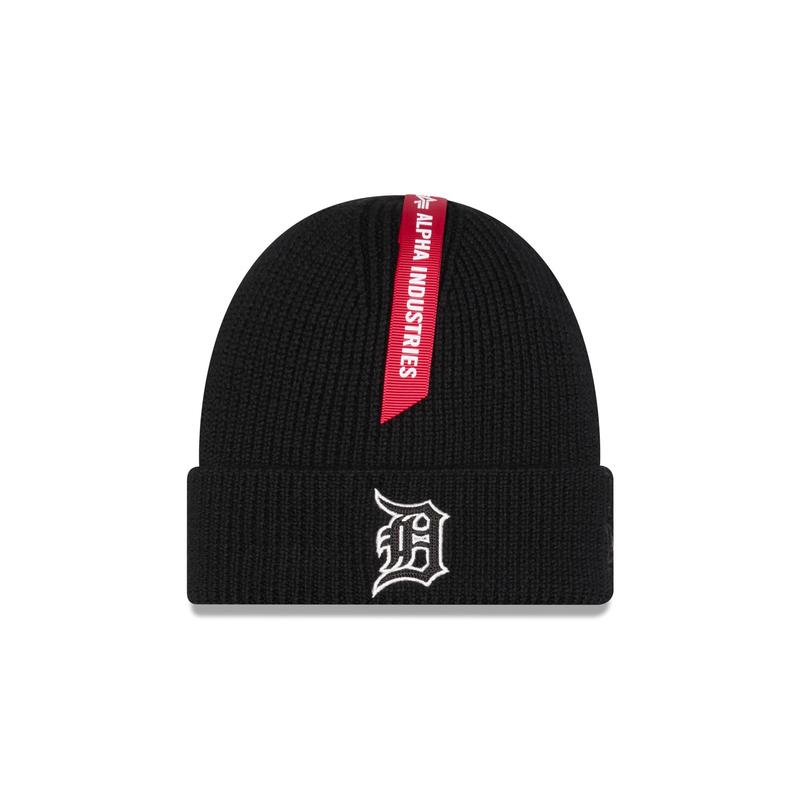Alpha Industries x Detroit Tigers Black Cuff Knit Hat