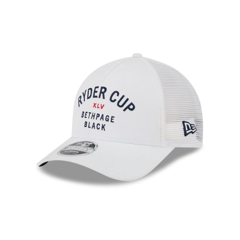 2025 Ryder Cup Minimalist White 9FORTY M-Crown A-Frame Trucker Hat