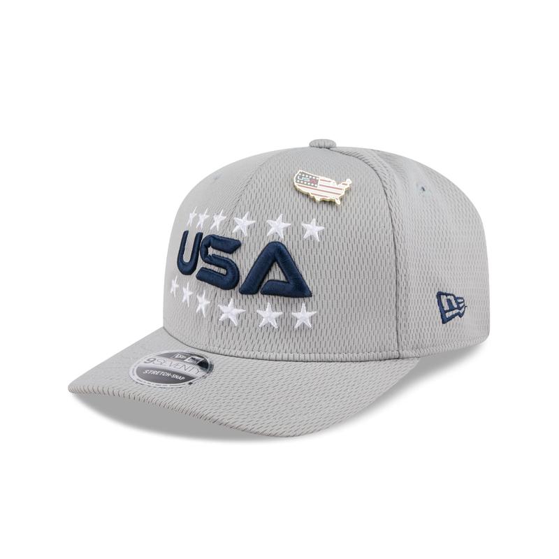 2025 Ryder Cup Team USA Gray 9SEVENTY Stretch-Snap Hat