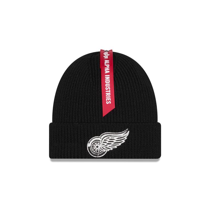 Alpha Industries x Detroit Red Wings Black Cuff Knit Hat